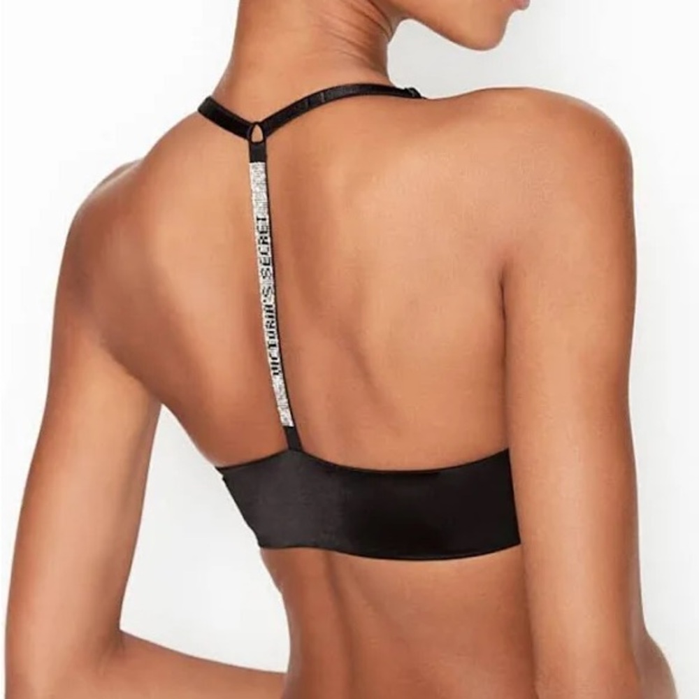 Victoria’s Secret Very Sexy Shine Strap T-back Push-up Bra, Black, 32C
